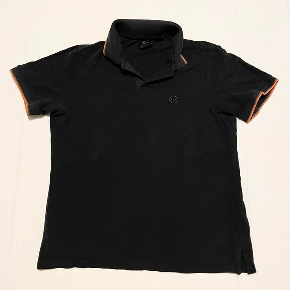 Armani Exchange Black Polo Shirt Short Sleeve Size L - Picture 1 of 16